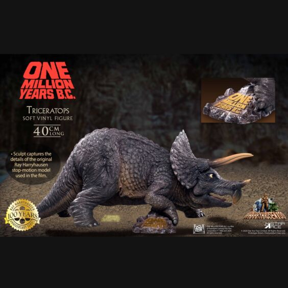 『恐竜100万年』トリケラトプス vs.ロアナ ソフビ フィギュア セット